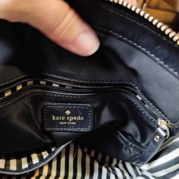 Kate Spade Reversible Striped Cross Body Leather Trim Hand Shoulder Bag reg $399 - Picture 10 of 12